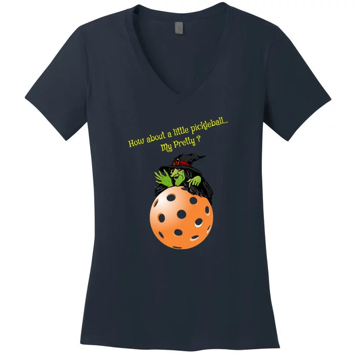 Pickleball Halloween Witch | Fun Pickleball | Great Pickleball Women's V-Neck T-Shirt