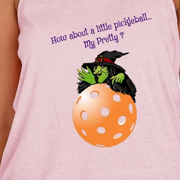 Pickleball Halloween Witch | Fun Pickleball | Great Pickleball Women's Knotted Racerback Tank