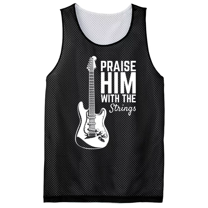 Praise Him With The Strings Musician Music Band Mesh Reversible Basketball Jersey Tank