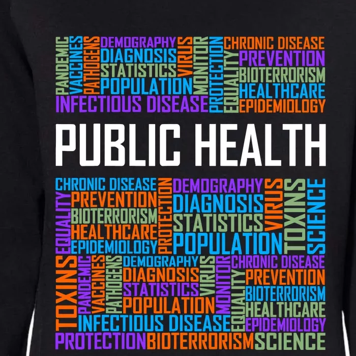 Public Health Words Gift Healthcare Worker Epidemiologist Womens California Wash Sweatshirt