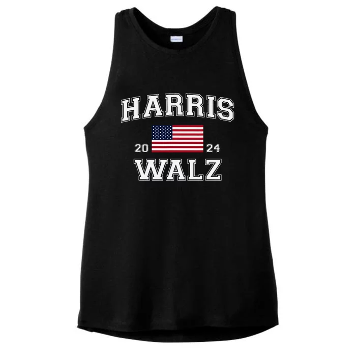 President Harris Walz 2024 Kamala Harris Tim Walz Vote Ladies Tri-Blend Wicking Tank