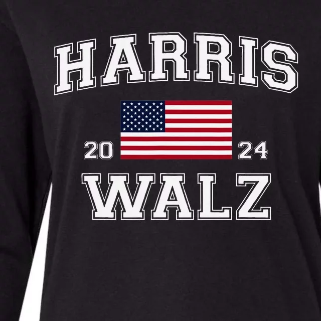 President Harris Walz 2024 Kamala Harris Tim Walz Vote Womens Cotton Relaxed Long Sleeve T-Shirt