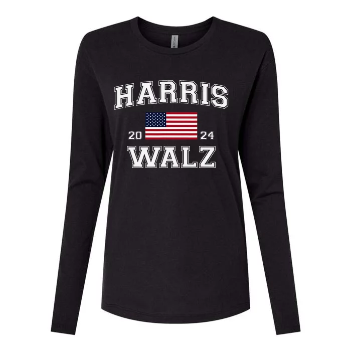 President Harris Walz 2024 Kamala Harris Tim Walz Vote Womens Cotton Relaxed Long Sleeve T-Shirt