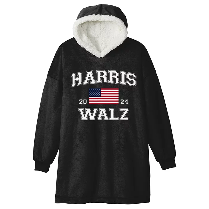 President Harris Walz 2024 Kamala Harris Tim Walz Vote Hooded Wearable Blanket