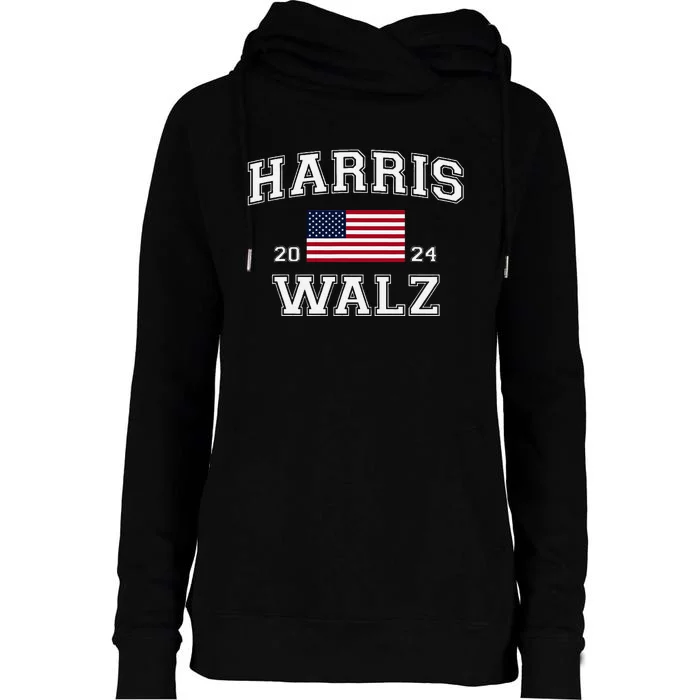 President Harris Walz 2024 Kamala Harris Tim Walz Vote Womens Funnel Neck Pullover Hood