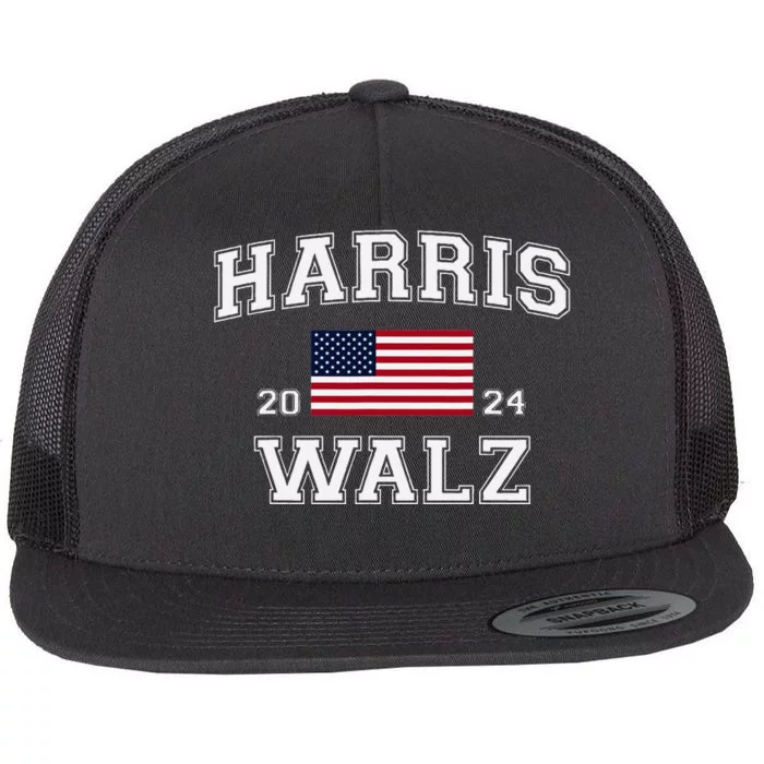 President Harris Walz 2024 Kamala Harris Tim Walz Vote Flat Bill Trucker Hat