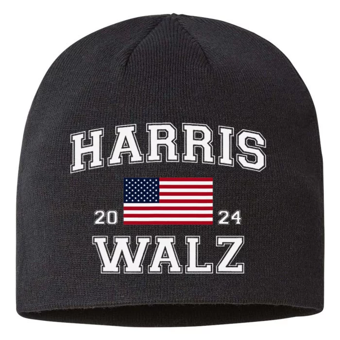 President Harris Walz 2024 Kamala Harris Tim Walz Vote 8 1/2in Sustainable Knit Beanie