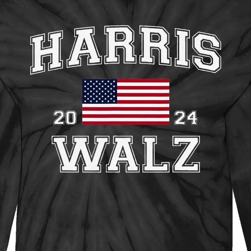 President Harris Walz 2024 Kamala Harris Tim Walz Vote Tie-Dye Long Sleeve Shirt