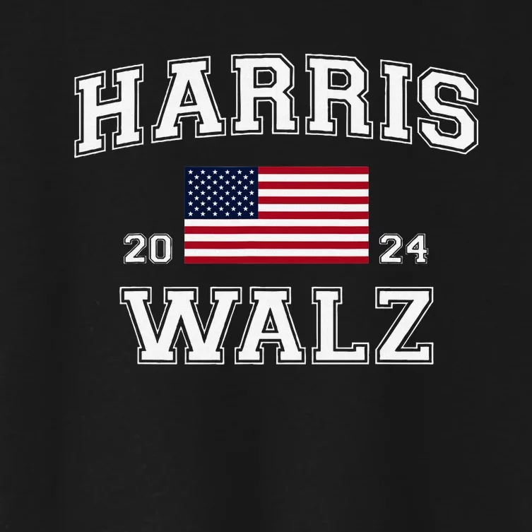 President Harris Walz 2024 Kamala Harris Tim Walz Vote Women's Crop Top Tee