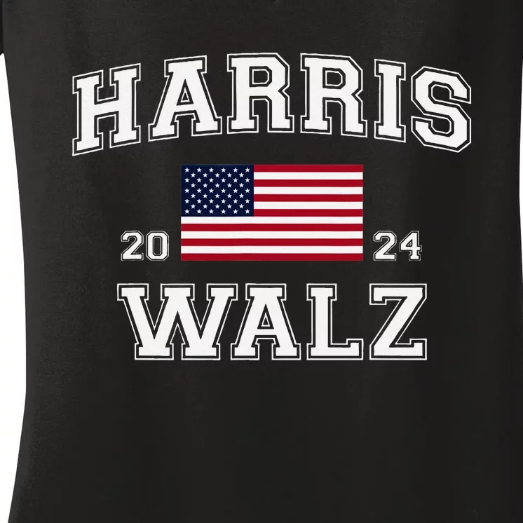 President Harris Walz 2024 Kamala Harris Tim Walz Vote Women's V-Neck T-Shirt