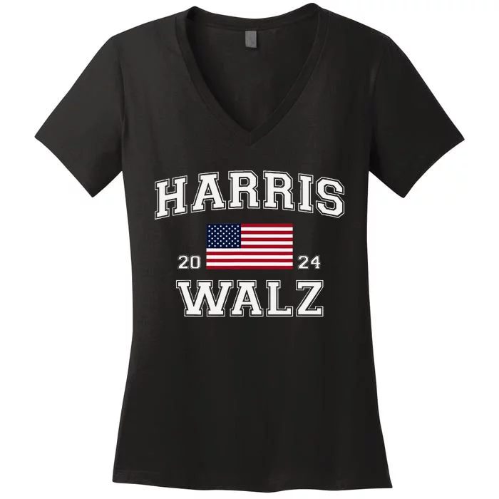 President Harris Walz 2024 Kamala Harris Tim Walz Vote Women's V-Neck T-Shirt