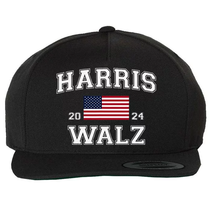 President Harris Walz 2024 Kamala Harris Tim Walz Vote Wool Snapback Cap