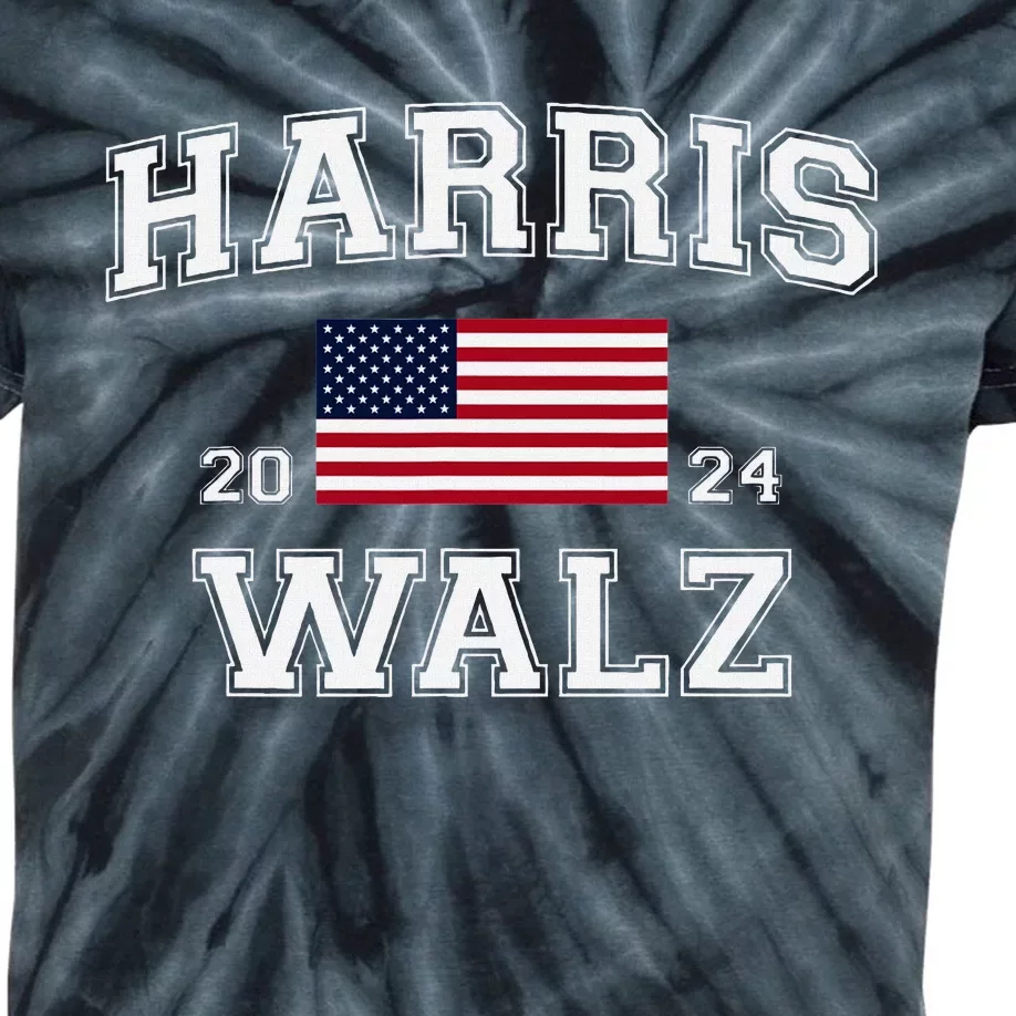 President Harris Walz 2024 Kamala Harris Tim Walz Vote Kids Tie-Dye T-Shirt