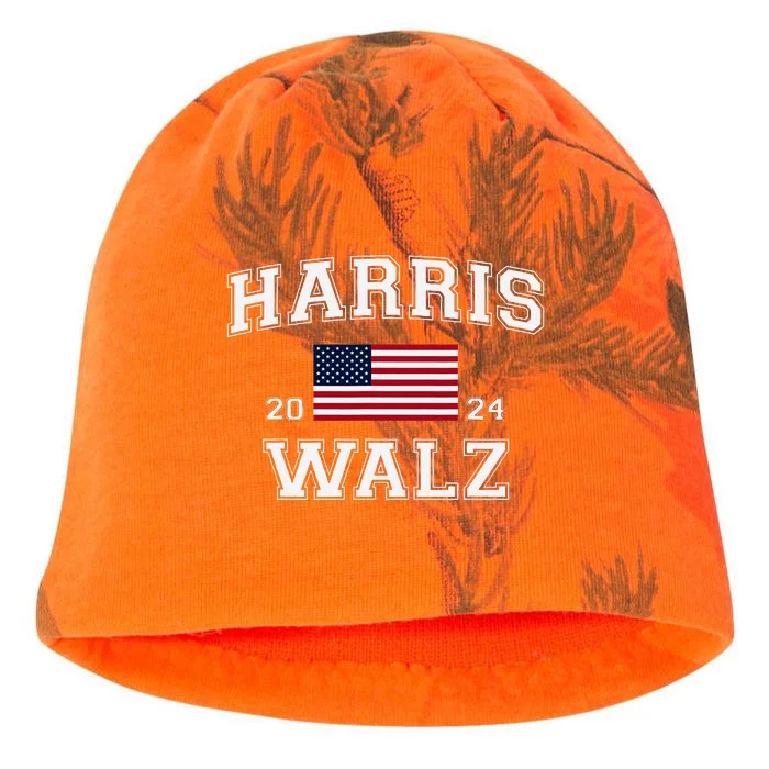 President Harris Walz 2024 Kamala Harris Tim Walz Vote Kati - Camo Knit Beanie