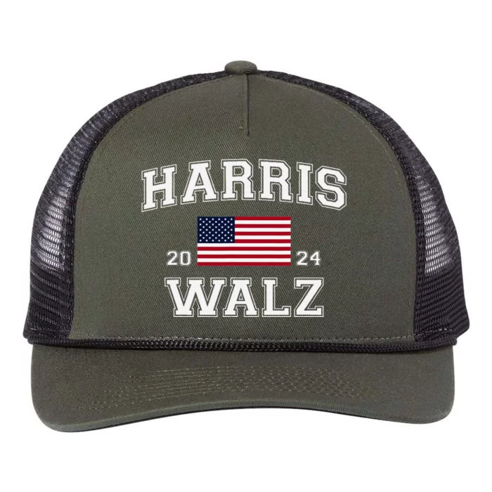 President Harris Walz 2024 Kamala Harris Tim Walz Vote Retro Rope Trucker Hat Cap