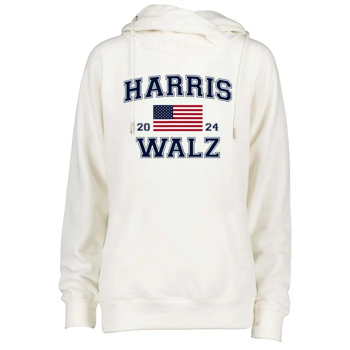 President Harris Walz 2024 Kamala Harris Tim Walz Vote Womens Funnel Neck Pullover Hood