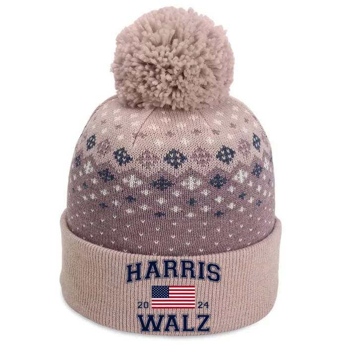 President Harris Walz 2024 Kamala Harris Tim Walz Vote The Baniff Cuffed Pom Beanie