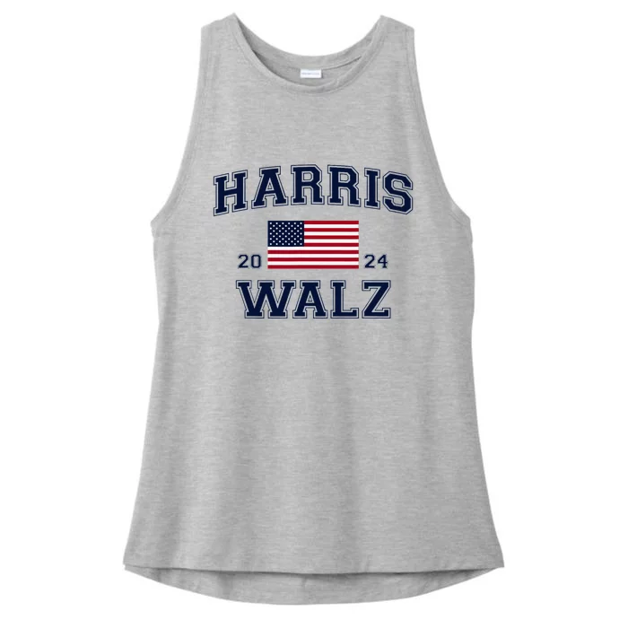 President Harris Walz 2024 Kamala Harris Tim Walz Vote Ladies Tri-Blend Wicking Tank