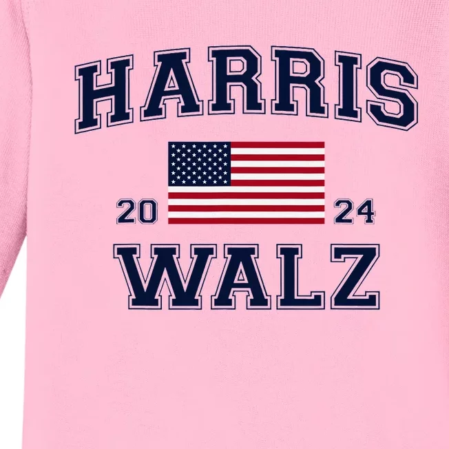 President Harris Walz 2024 Kamala Harris Tim Walz Vote Baby Long Sleeve Bodysuit