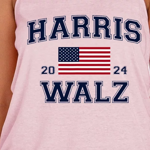 President Harris Walz 2024 Kamala Harris Tim Walz Vote Women's Knotted Racerback Tank