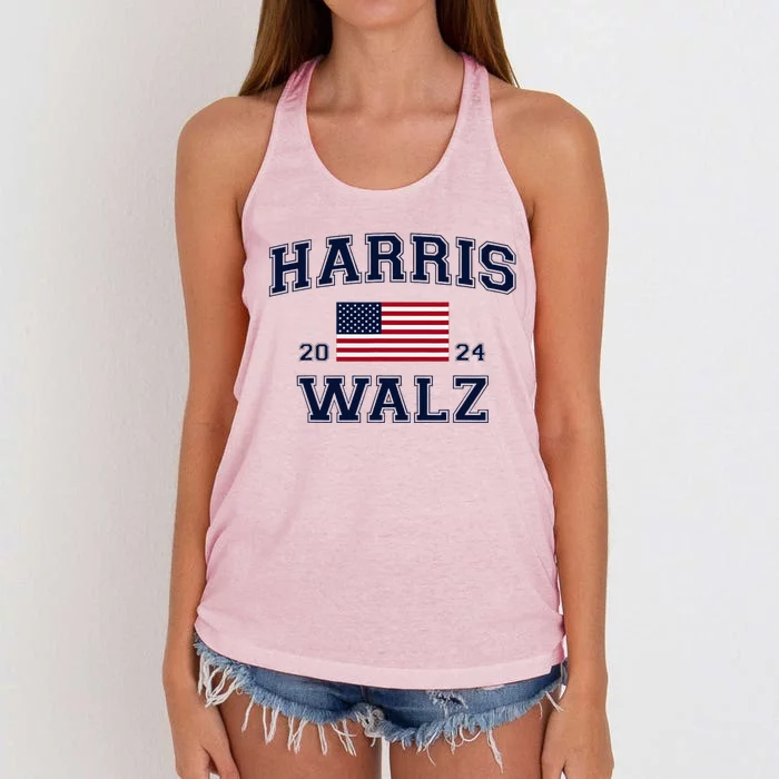 President Harris Walz 2024 Kamala Harris Tim Walz Vote Women's Knotted Racerback Tank