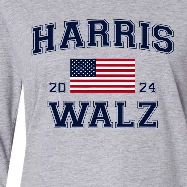 President Harris Walz 2024 Kamala Harris Tim Walz Vote Womens Cotton Relaxed Long Sleeve T-Shirt