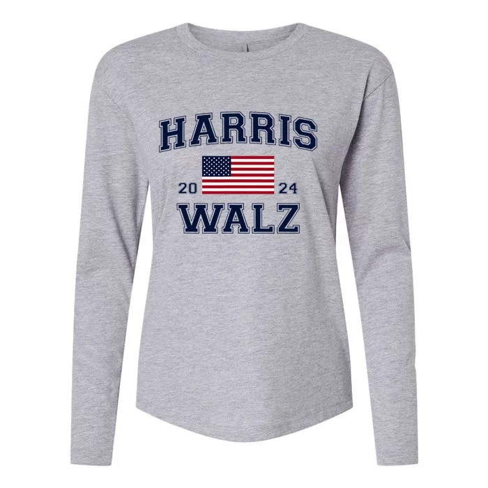 President Harris Walz 2024 Kamala Harris Tim Walz Vote Womens Cotton Relaxed Long Sleeve T-Shirt