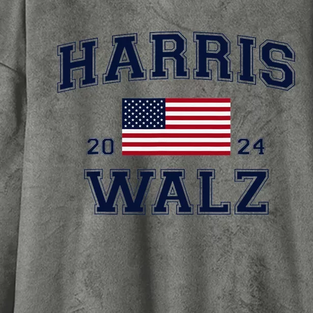 President Harris Walz 2024 Kamala Harris Tim Walz Vote Hooded Wearable Blanket