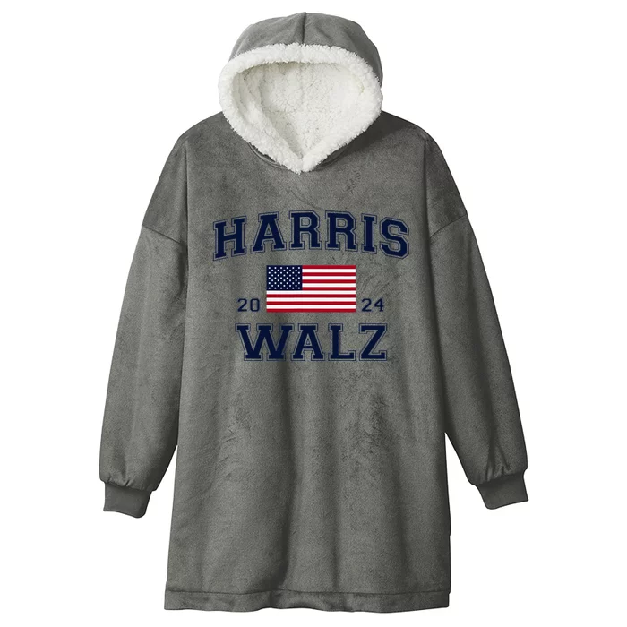 President Harris Walz 2024 Kamala Harris Tim Walz Vote Hooded Wearable Blanket