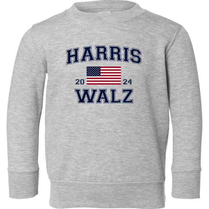 President Harris Walz 2024 Kamala Harris Tim Walz Vote Toddler Sweatshirt