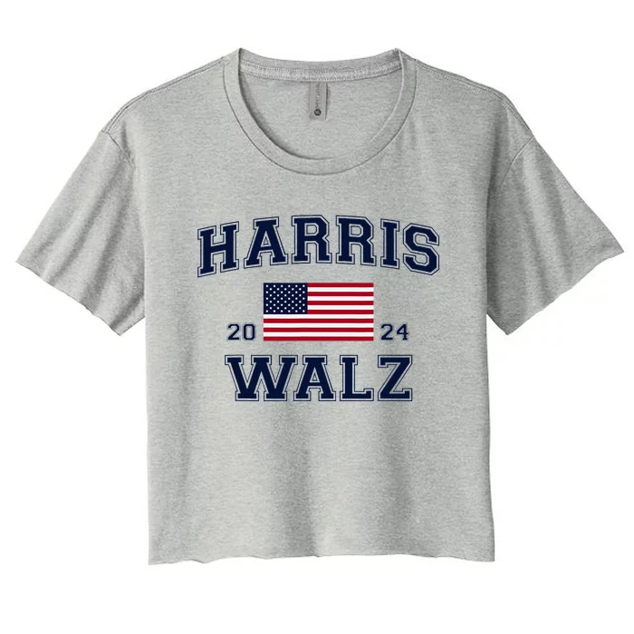 President Harris Walz 2024 Kamala Harris Tim Walz Vote Women's Crop Top Tee