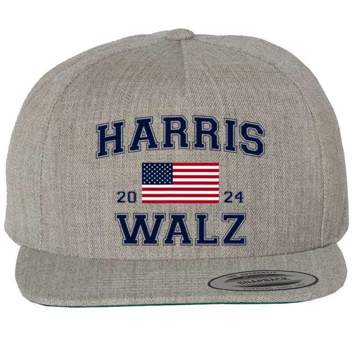 President Harris Walz 2024 Kamala Harris Tim Walz Vote Wool Snapback Cap