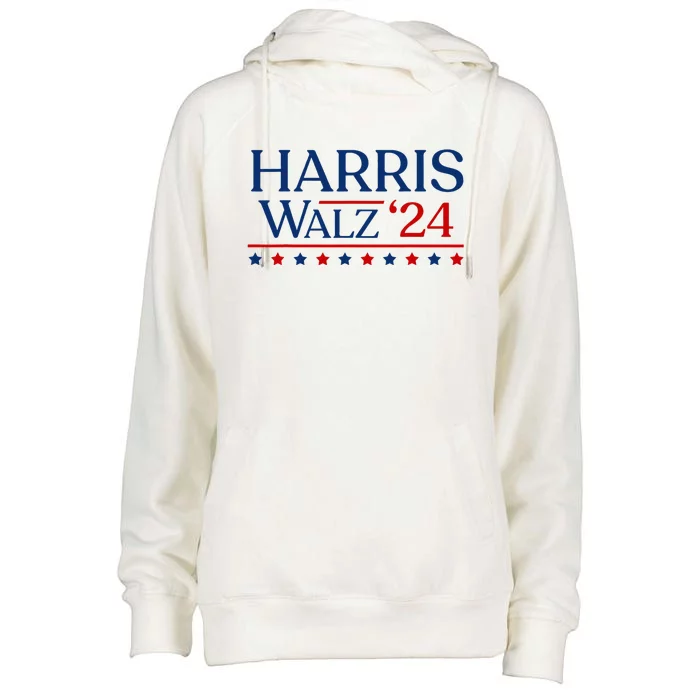 President Harris Walz 2024 Kamala Harris Tim Walz Vote Womens Funnel Neck Pullover Hood