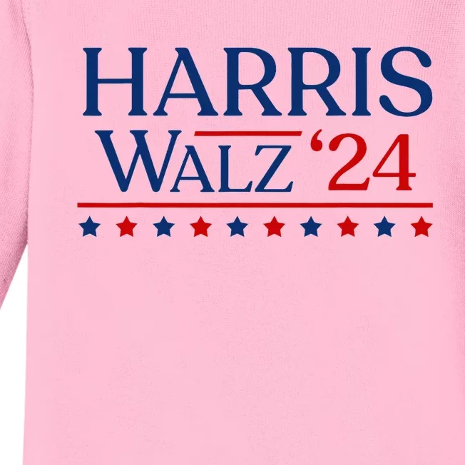 President Harris Walz 2024 Kamala Harris Tim Walz Vote Baby Long Sleeve Bodysuit