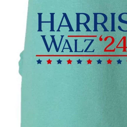 President Harris Walz 2024 Kamala Harris Tim Walz Vote Doggie 3-End Fleece Hoodie