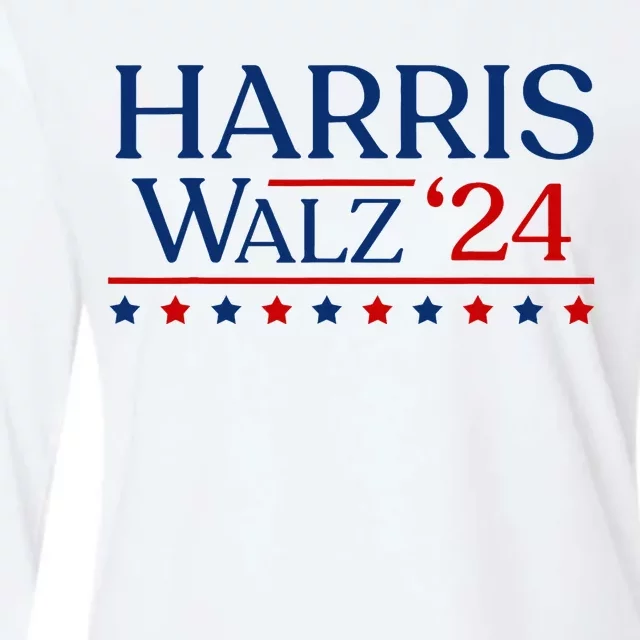 President Harris Walz 2024 Kamala Harris Tim Walz Vote Womens Cotton Relaxed Long Sleeve T-Shirt