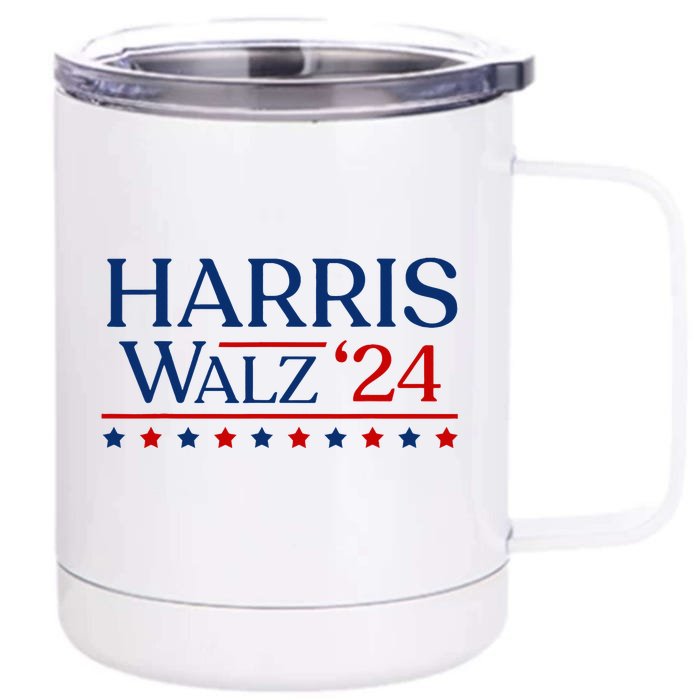 President Harris Walz 2024 Kamala Harris Tim Walz Vote Front & Back 12oz Stainless Steel Tumbler Cup