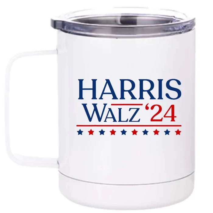 President Harris Walz 2024 Kamala Harris Tim Walz Vote Front & Back 12oz Stainless Steel Tumbler Cup