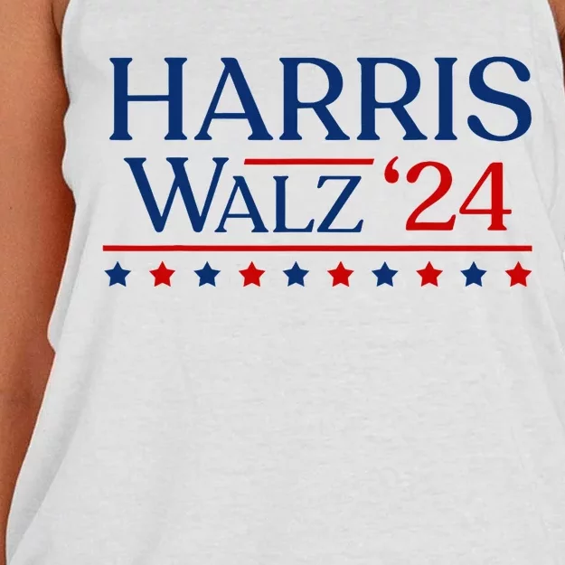 President Harris Walz 2024 Kamala Harris Tim Walz Vote Women's Knotted Racerback Tank