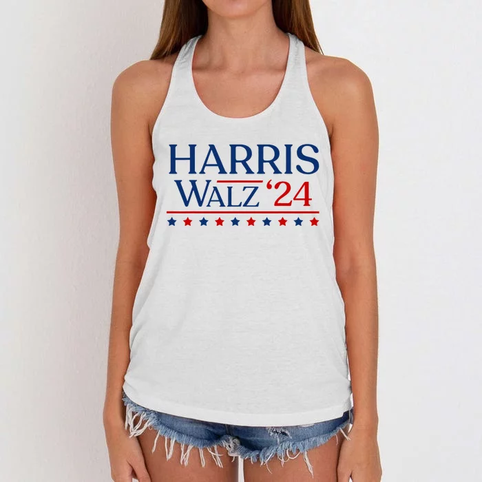 President Harris Walz 2024 Kamala Harris Tim Walz Vote Women's Knotted Racerback Tank