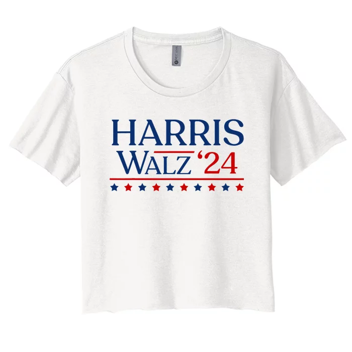 President Harris Walz 2024 Kamala Harris Tim Walz Vote Women's Crop Top Tee