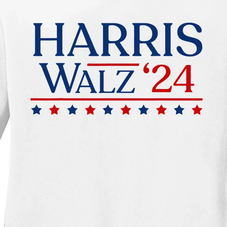 President Harris Walz 2024 Kamala Harris Tim Walz Vote Ladies Long Sleeve Shirt