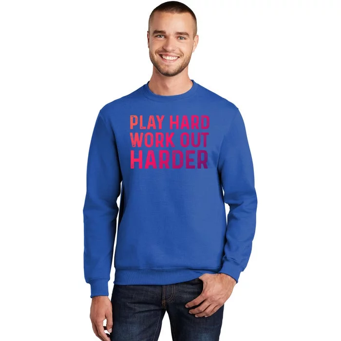 Play Hard Work Out Harder Standard Meaningful Gift Funny Gift Tall Sweatshirt