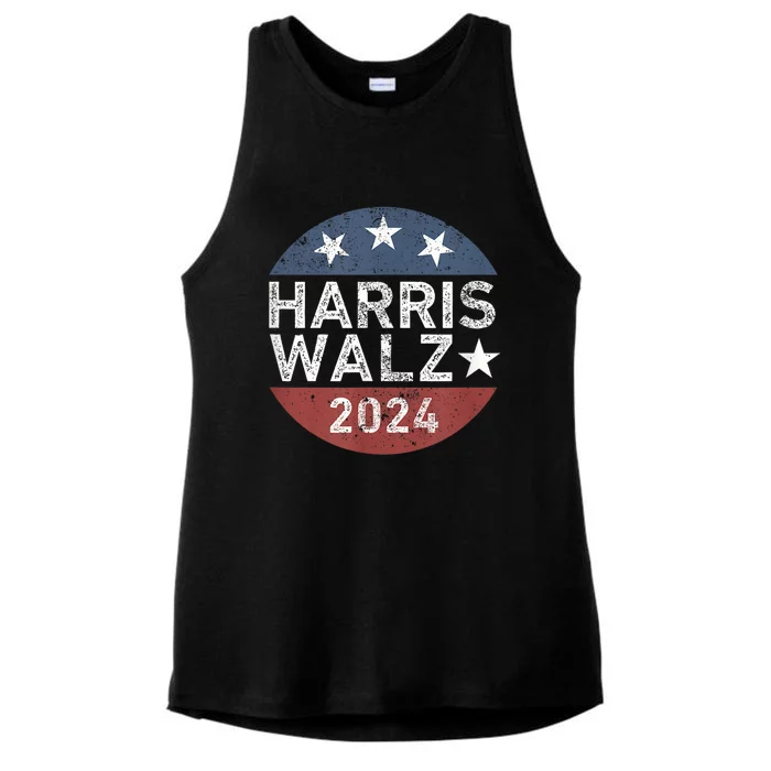 President Harris Walz 2024 Kamala Harris Tim Walz Vote Ladies Tri-Blend Wicking Tank