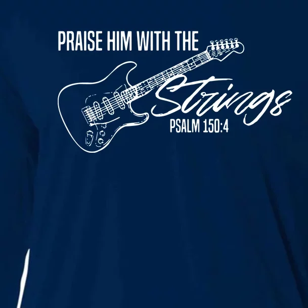 Praise Him With The Strings Christian Guitar God Worship Cooling Performance Long Sleeve Crew