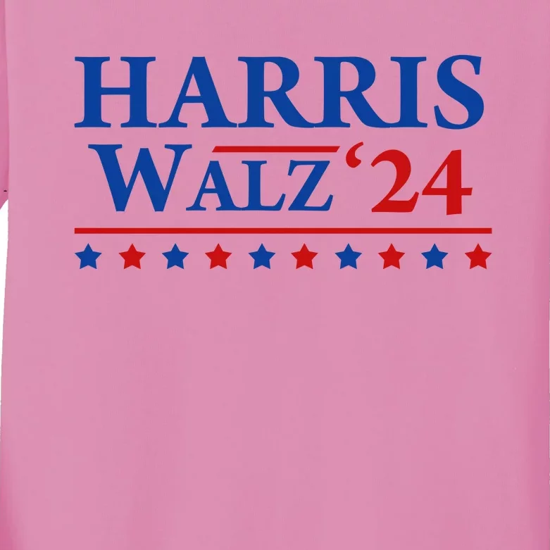 President Harris Walz 2024 Kamala Harris Tim Walz Vote Kids Long Sleeve Shirt