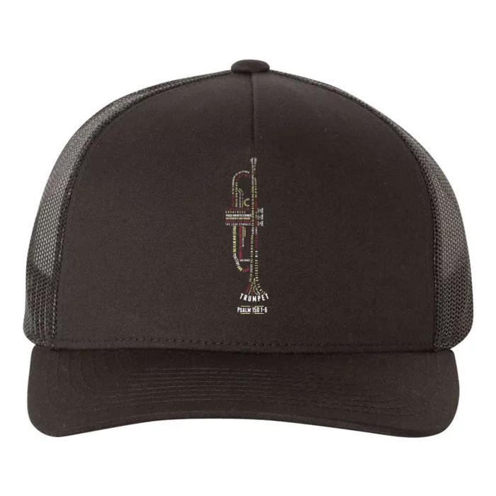 Praise Him With Strings Psalm 150 For Trumpet Player Yupoong Adult 5-Panel Trucker Hat