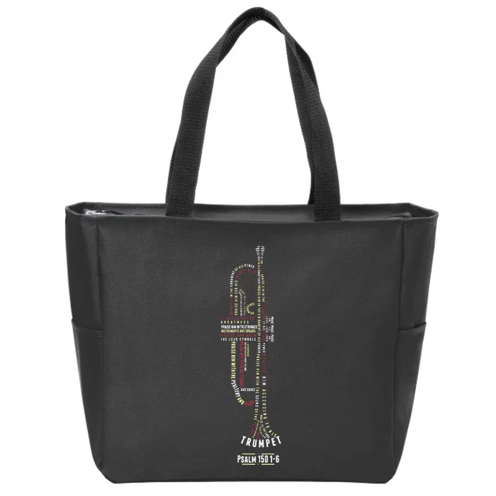 Praise Him With Strings Psalm 150 For Trumpet Player Zip Tote Bag