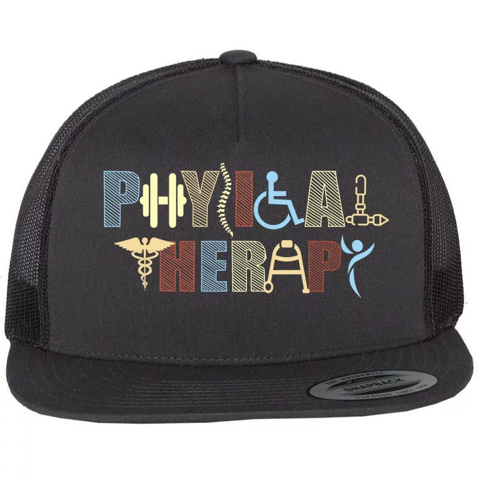 Physical Therapy Flat Bill Trucker Hat