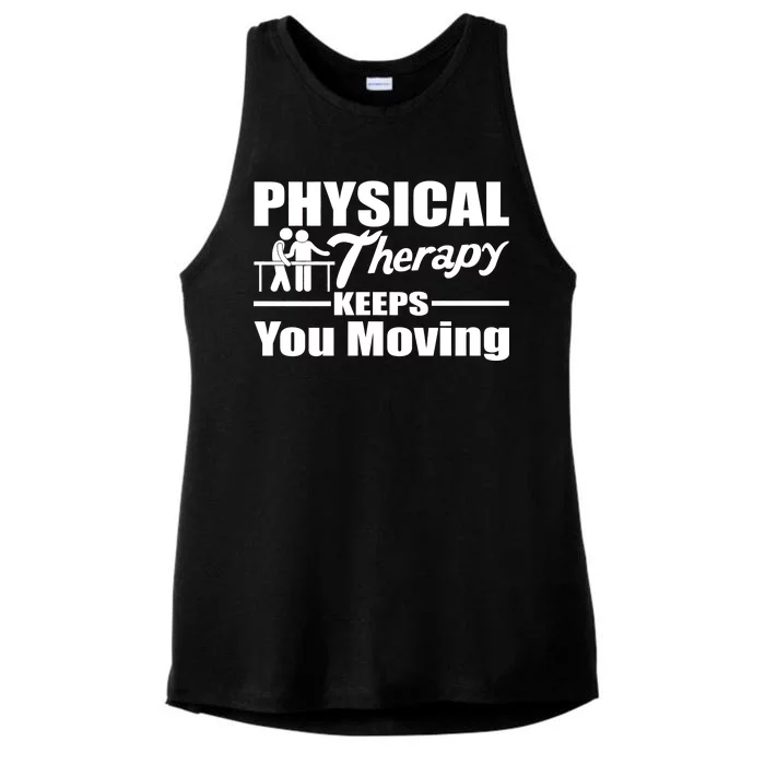 Physical Therapy Keeps You Moving Ladies Tri-Blend Wicking Tank